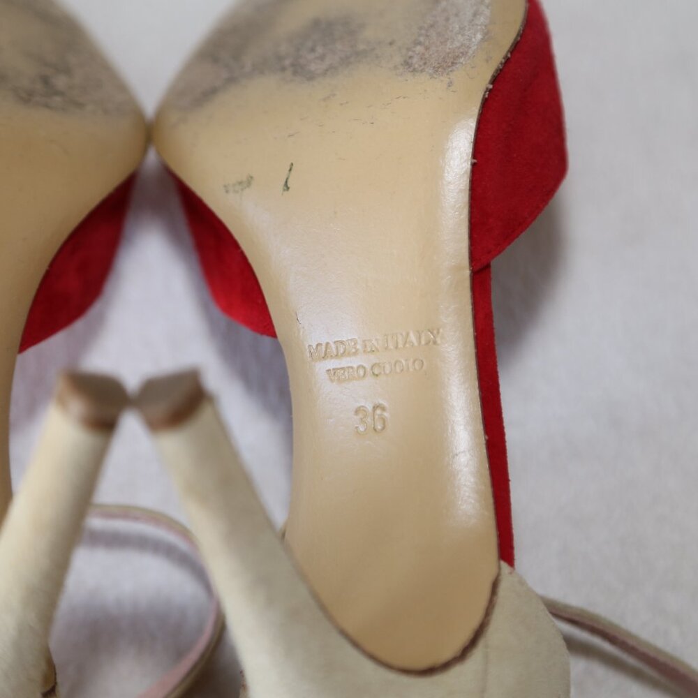 EUC Fauzian Jeunesse suede leather pumps pointed toes made in Italy SIZE 36 - Picture 6 of 7